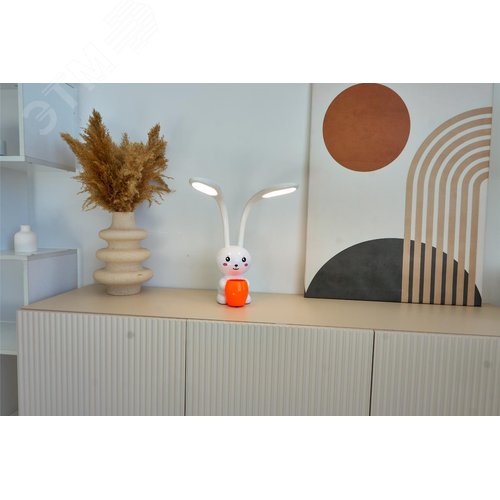 Светильник настольный светодиодный Заяц с подставкой под канцелярские принадлежности 12 Вт Сенсорный выключатель Диммер Белый ULM-D160 12W/3000-6000K/DIM WHITE - фото 9