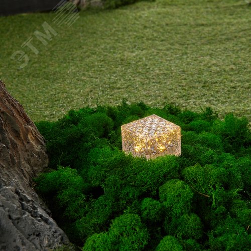 Светильник садовый на солнечной батарее 4 светодиода Теплый белый свет 1xАА Ni-Mh аккумулятор в комплекте IP44 USL-F-172/PT050 ICECUBE - фото 5