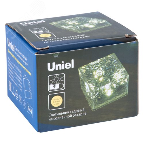 Светильник садовый на солнечной батарее 4 светодиода Теплый белый свет 1xАА Ni-Mh аккумулятор в комплекте IP44 USL-F-172/PT050 ICECUBE - фото 2