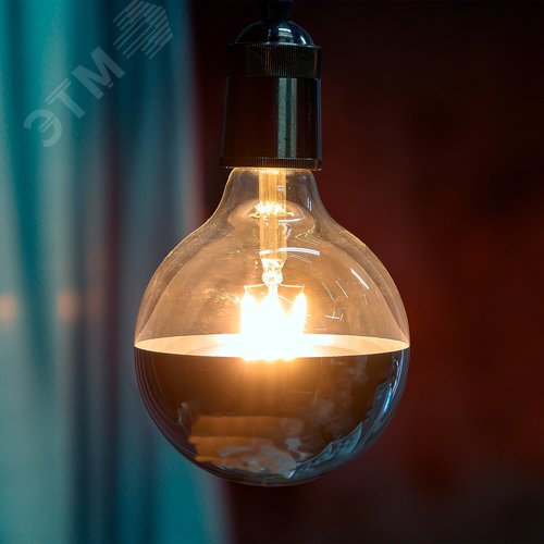 Лампа светодиодная 4 Вт Форма шар прозрачная колба с зеркальным отражателем D125 mm Серия Sky Белый свет 4000K упаковка Картон ТМ LED-G125-4W/4000K/E27/CL MIRROR/CHROME PLS02WH - фото 8