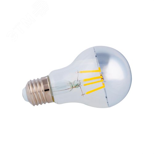 Лампа светодиодная 4 Вт Форма A прозрачная колба с зеркальным отражателем Серия Sky Белый свет 4000K Картон ТМ LED-A60-4W/4000K/E27/CL MIRROR/CHROME PLS02WH - фото 2