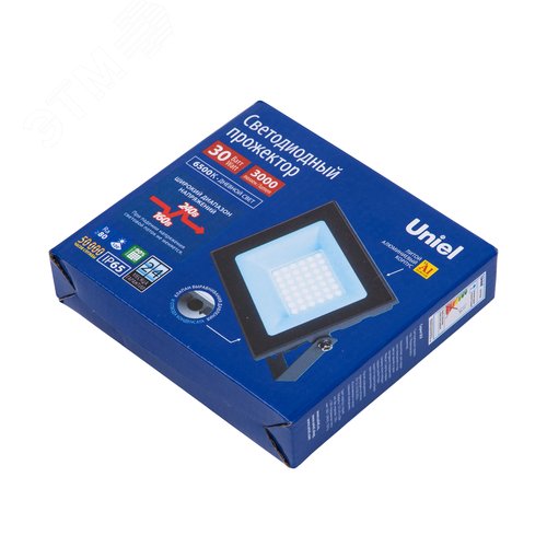 Прожектор светодиодный 30 Вт дневной свет 6500K серый корпус ULF-F23-30W/6500K IP65 160-240V GREY - фото 9