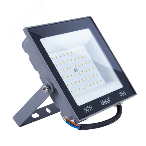 Прожектор светодиодный 50 ВтДневной свет 6500K серый корпус ULF-F23-50W/6500K IP65 160-240V GREY - фото 4