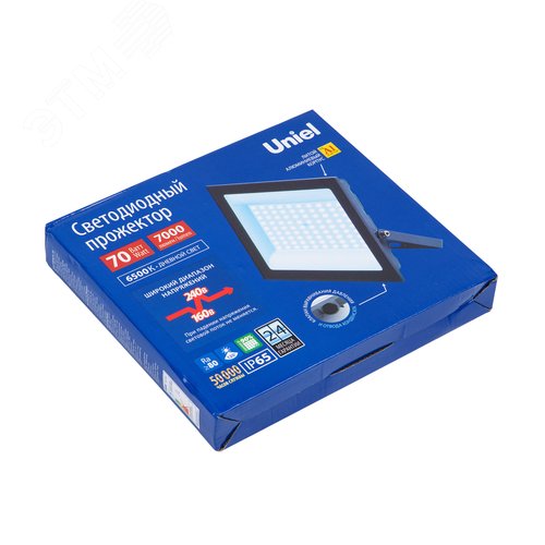 Прожектор светодиодный 70 Вт дневной свет 6500K серый корпус ULF-F23-70W/6500K IP65 160-240V GREY - фото 13