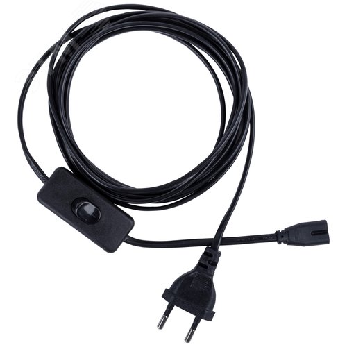 Провод для подключения светильника ULI-Q151 и ULI-Q951 к сети 220В 300 см 2 контакта с кнопкой включения Черный UCX-Q851 LT/300/B BLACK - фото 1