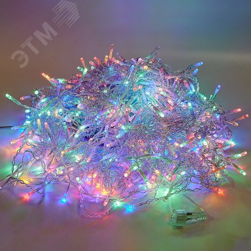 Бахрома светодиодная с эффектом мерцания 10м соединяемая 480 светодиодов разноцветный свет прозрачный провод ULD-B10008-480/TTK MULTI IP44 - фото 2