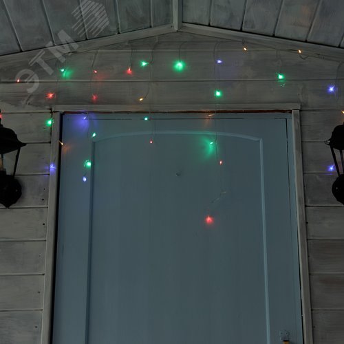 Бахрома светодиодная с эффектом мерцания 10м соединяемая 480 светодиодов разноцветный свет прозрачный провод ULD-B10008-480/TTK MULTI IP44 - фото 8