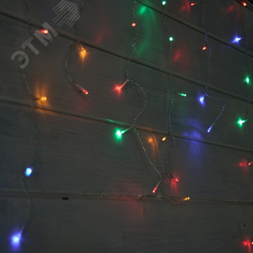 Бахрома светодиодная с эффектом мерцания 10м соединяемая 480 светодиодов разноцветный свет прозрачный провод ULD-B10008-480/TTK MULTI IP44 - фото 10