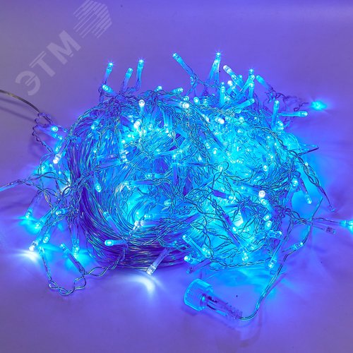 Бахрома светодиодная с эффектом мерцания 10м соединяемая 248 светодиодов синий и белый свет прозрачный провод ULD-B10006-248/TTK BLUE-WHITE IP44 - фото 2
