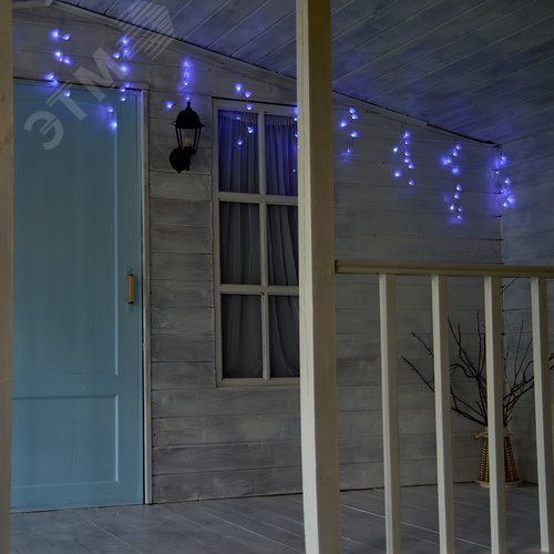 Бахрома светодиодная с эффектом мерцания 10м соединяемая 248 светодиодов синий и белый свет прозрачный провод ULD-B10006-248/TTK BLUE-WHITE IP44 - фото 6