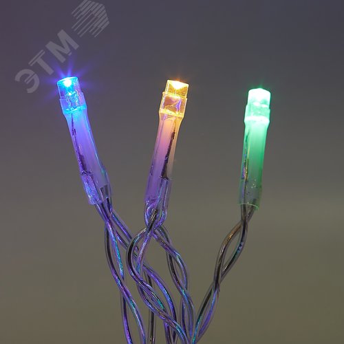 Бахрома светодиодная со статическим свечением 6м соединяемая 80 светодиодов разноцветный свет прозрачный провод ULD-B6006-080/STK MULTI IP44 - фото 5