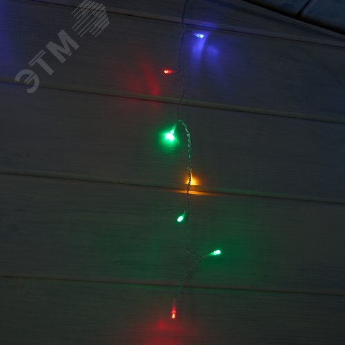 Бахрома светодиодная со статическим свечением 6м соединяемая 80 светодиодов разноцветный свет прозрачный провод ULD-B6006-080/STK MULTI IP44 - фото 11