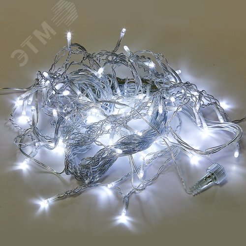 Бахрома светодиодная со статическим свечением 6м соединяемая 80 светодиодов белый свет прозрачный провод ULD-B6006-080/STK WHITE IP44 - фото 2