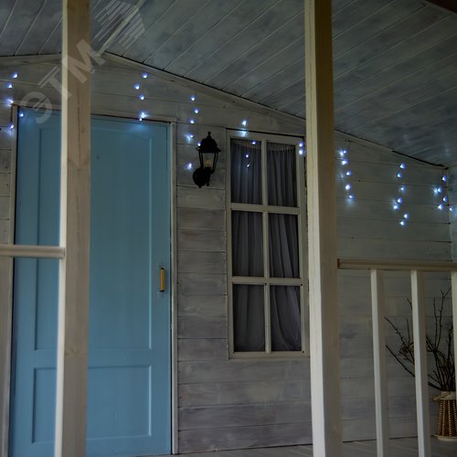 Бахрома светодиодная со статическим свечением 6м соединяемая 80 светодиодов белый свет прозрачный провод ULD-B6006-080/STK WHITE IP44 - фото 7