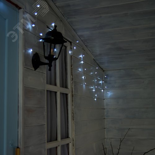 Бахрома светодиодная со статическим свечением 6м соединяемая 80 светодиодов белый свет прозрачный провод ULD-B6006-080/STK WHITE IP44 - фото 8