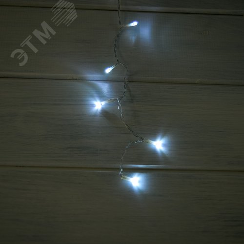 Бахрома светодиодная со статическим свечением 6м соединяемая 80 светодиодов белый свет прозрачный провод ULD-B6006-080/STK WHITE IP44 - фото 10