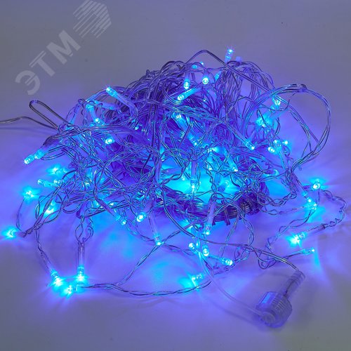 Бахрома светодиодная со статическим свечением 6м соединяемая 80 светодиодов синий свет прозрачный провод ULD-B6006-080/STK BLUE IP44 - фото 2