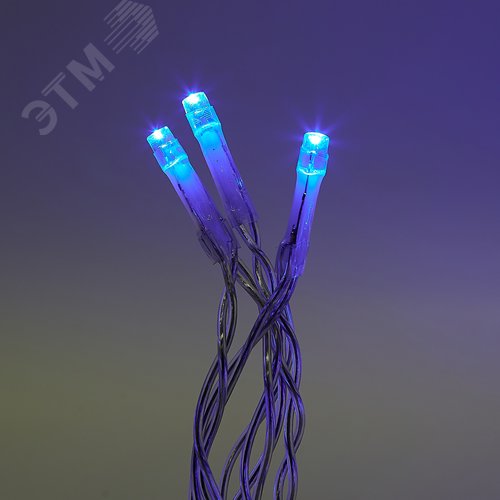 Бахрома светодиодная со статическим свечением 6м соединяемая 80 светодиодов синий свет прозрачный провод ULD-B6006-080/STK BLUE IP44 - фото 3
