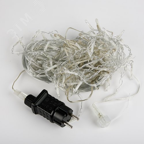 Бахрома светодиодная со статическим свечением 6м соединяемая 80 светодиодов синий свет прозрачный провод ULD-B6006-080/STK BLUE IP44 - фото 4