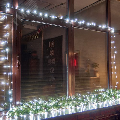 Гирлянда светодиодная 25 м соединяемая 225 светодиодов белый свет прозрачный провод WHITE IP20 - фото 7