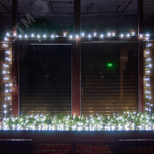 Гирлянда светодиодная 25 м соединяемая 225 светодиодов белый свет прозрачный провод WHITE IP20 - фото 11