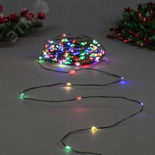 Гирлянда светодиодная Роса 20 м 200 светодиодов Разноцветный свет зеленый провод ТМ ULD-S2000-200/DGA MULTI IP20 DEW - фото 8