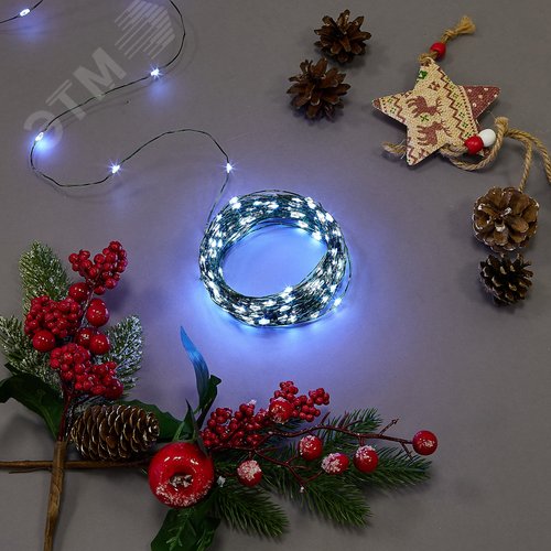 Гирлянда светодиодная Роса 30 м 300 светодиодов Белый свет зеленый провод ТМ ULD-S3000-300/DGA WHITE IP20 DEW - фото 8