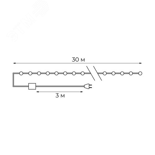 Гирлянда светодиодная Роса 30 м 300 светодиодов Белый свет зеленый провод ТМ ULD-S3000-300/DGA WHITE IP20 DEW - фото 6