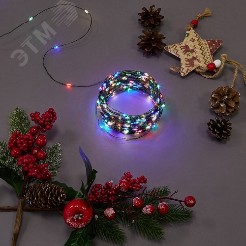 Гирлянда светодиодная Роса 30 м 300 светодиодов Разноцветный свет зеленый провод ТМ ULD-S3000-300/DGA MULTI IP20 DEW - фото 8