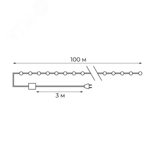 Гирлянда светодиодная Роса 100м 1000 светодиодов теплый белый свет зеленый провод ULD-S10000-1000/DGA WARM WHITE IP20 DEW - фото 12