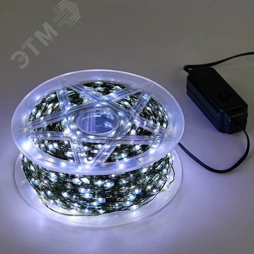 Гирлянда светодиодная Роса 200м 2000 светодиодов Белый свет зеленый провод ТМ ULD-S20000-2000/DGA WHITE IP20 DEW - фото 2