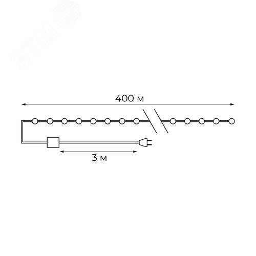 Гирлянда светодиодная Роса 400м 4000 светодиодов теплый белый свет зеленый провод ULD-S40000-4000/DGA WARM WHITE IP20 DEW - фото 8