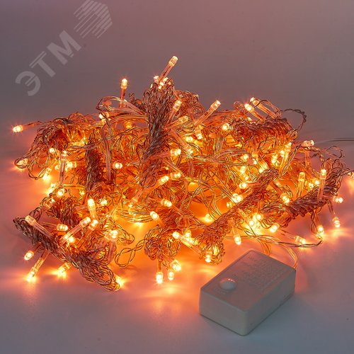 Гирлянда Занавес светодиодный 3х2 м 160 светодиодов янтарный свет прозрачный провод ULD-C3020-160/DTA AMBER IP20 - фото 2