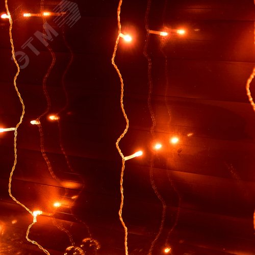 Гирлянда Занавес светодиодный 3х2 м 160 светодиодов янтарный свет прозрачный провод ULD-C3020-160/DTA AMBER IP20 - фото 10