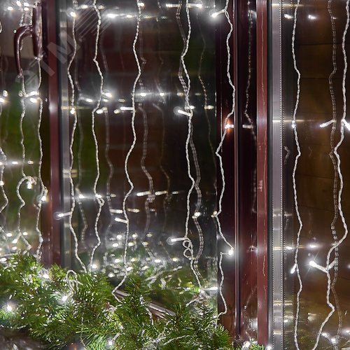 Гирлянда Занавес светодиодный 3х3 м 192 светодиода белый свет прозрачный провод ULD-C3030-192/DTA WHITE IP20 - фото 7