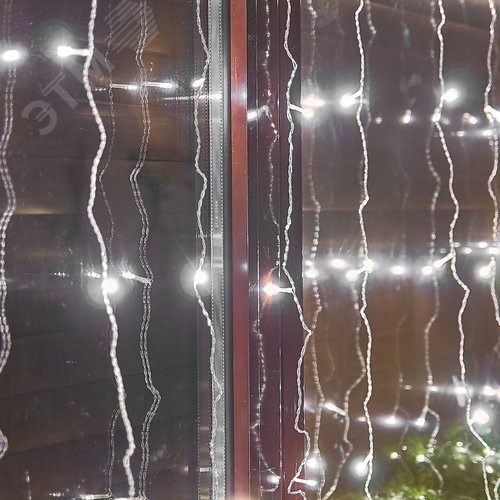 Гирлянда Занавес светодиодный 3х3 м 192 светодиода белый свет прозрачный провод ULD-C3030-192/DTA WHITE IP20 - фото 10