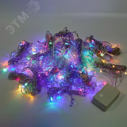 Гирлянда Занавес светодиодный 3х3 м 192 светодиода разноцветный свет прозрачный провод ULD-C3030-192/DTA MULTI IP20 - фото 2