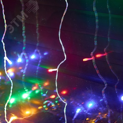 Гирлянда Занавес светодиодный 3х3 м 192 светодиода разноцветный свет прозрачный провод ULD-C3030-192/DTA MULTI IP20 - фото 7