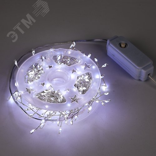 Гирлянда светодиодная Роса 10 м 250 светодиодов Белый свет прозрачный провод ТМ ULD-S1000-250/DTA WHITE IP20 DEWDROP - фото 4