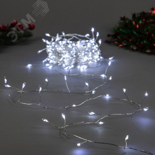 Гирлянда светодиодная Роса 10 м 250 светодиодов Белый свет прозрачный провод ТМ ULD-S1000-250/DTA WHITE IP20 DEWDROP - фото 7