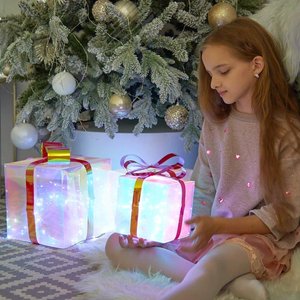 Светильник декоративный ''Коробки с подарками'' с USB проводом 300 светодиодов белый свет радужный цвет корпуса ULD-R509 USB GIFTBOX SET 1 уп – 3 шт - фото 4