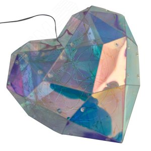 Светильник декоративный Сердце на батарейках 3АА не в комплекте 100 светодиодов белый свет цвет корпуса радужный ТМ ULD-R511 3АА HEART - фото 2