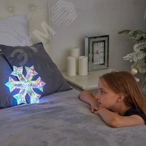 Светильник декоративный Снежинка на батарейках 3AA не в комплекте 100 светодиодов, белый свет, радужный цвет корпуса, ULD-R512 3АА SNOWFLAKE - фото 5