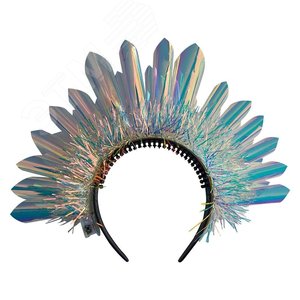 Светильник декоративный Ободок на батарейках 3*LR44 в комплекте 10 светодиодов, белый свет, радужный цвет корпуса, ULD-R513 3LR44 HEADBAND - фото 2