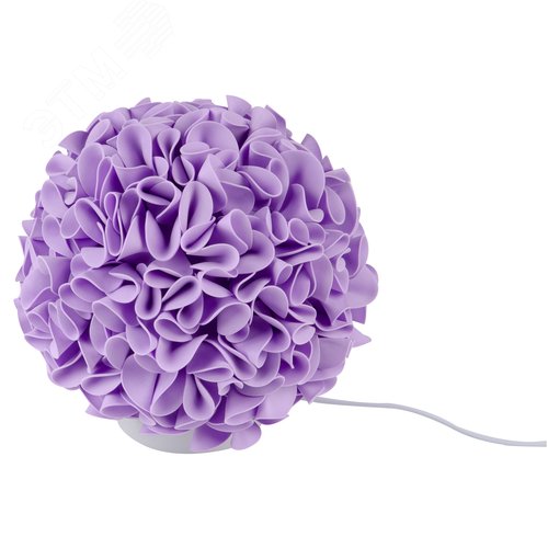 Изображение товара Светильник светодиодный со сменной лампой в комплекте E27 теплый белый свет 3000K Плафон D150мм прозрачный Белое основание TM ULW-R07 T/3000K/150C/A Гортензия Белый/Сиреневый (шт)