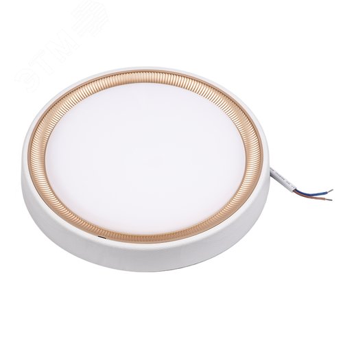 Светильник светодиодный влагозащищенный 24 Вт Круг Дневной свет 6500K 200x160x58 мм Корпус белый Цвет рамок в комплекте золотистый графит ТМ Volpe ULW-Q281 24W/6500K/F20 IP65 WHITE  - фото 2