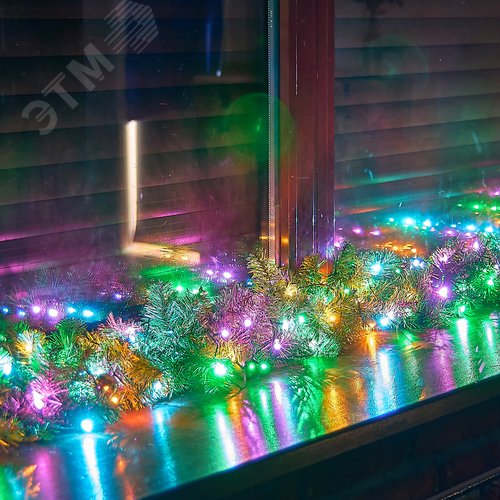 Гирлянда светодиодная 10 м 100 светодиодов голубой желтый зеленый розовый свет зеленый провод ТМ ULD-S1000-100/DGA MULTI-2 IP20 - фото 4