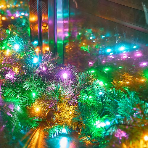 Гирлянда светодиодная 10 м 100 светодиодов голубой желтый зеленый розовый свет зеленый провод ТМ ULD-S1000-100/DGA MULTI-2 IP20 - фото 5