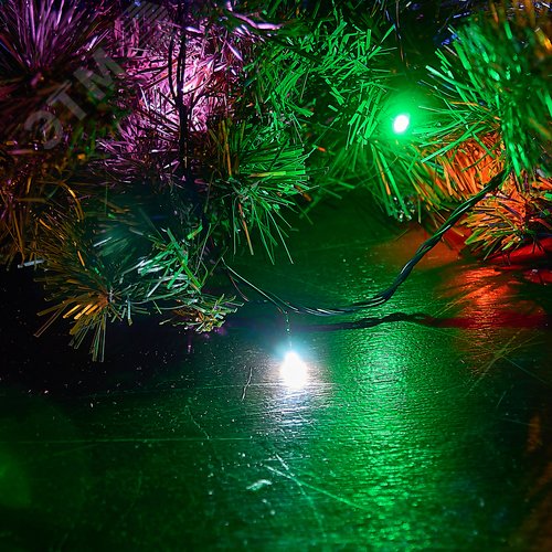 Гирлянда светодиодная 10 м 100 светодиодов белый желтый зеленый красный розовый синий свет, зеленый провод ULD-S1000-100/DGA MULTI-3 IP20 - фото 2