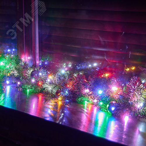 Гирлянда светодиодная 10 м 100 светодиодов белый желтый зеленый красный розовый синий свет, зеленый провод ULD-S1000-100/DGA MULTI-3 IP20 - фото 4